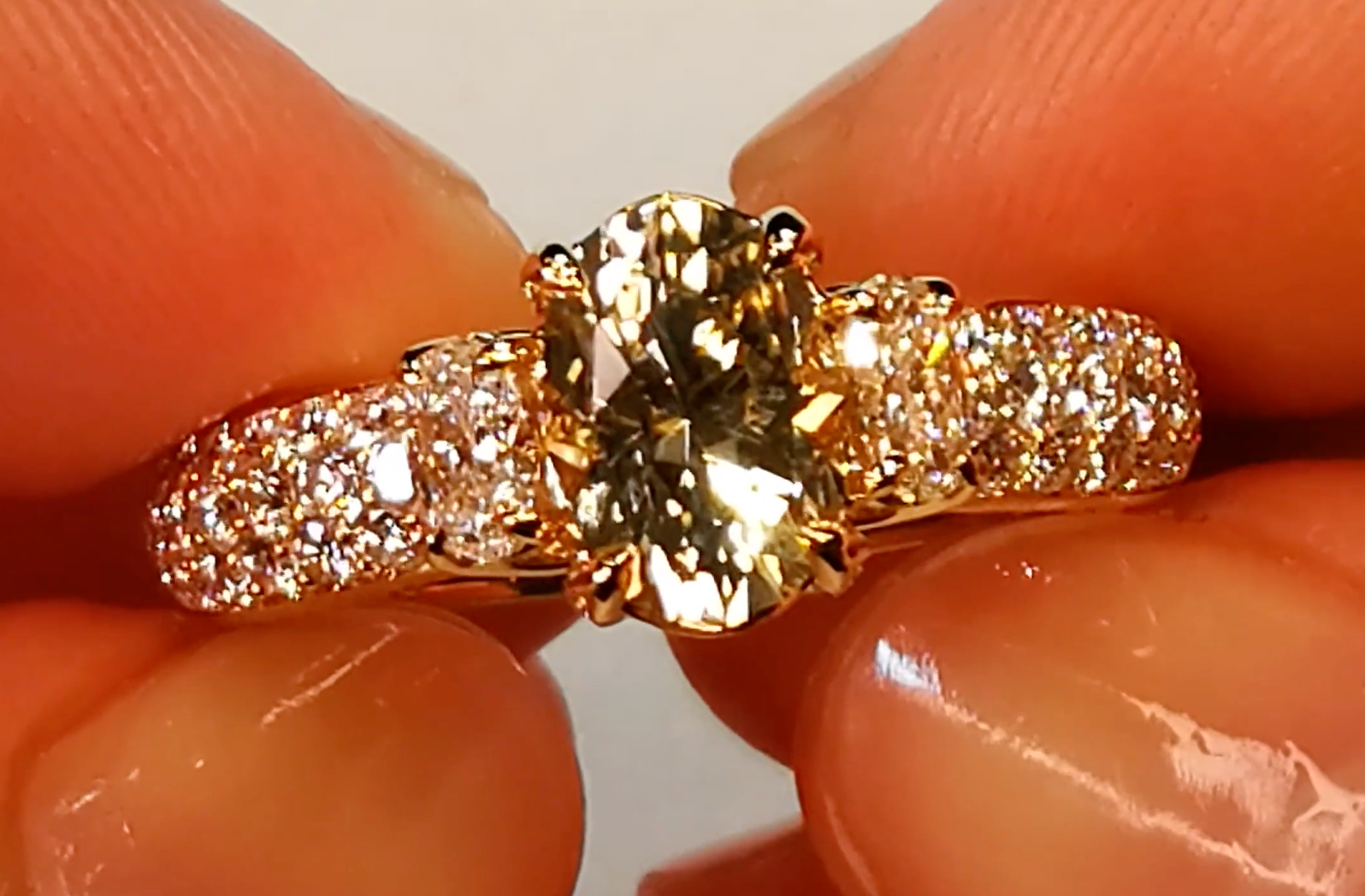2.05ct Unheated Ceylon Yellow Sapphire Ring with D Flawless Diamonds set in 18K Yellow Gold