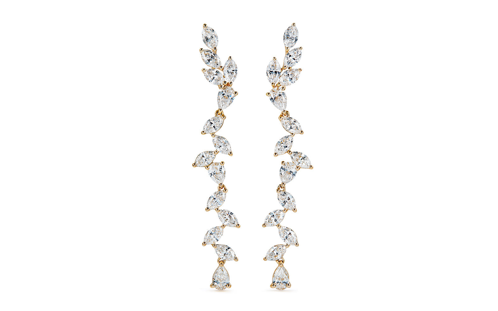 3.12ct D Flawless Diamond Earrings set in 18K Yellow Gold