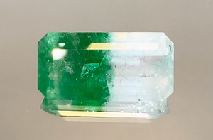 7.02ct No Oil Bi Color Himalayan Emerald Ring with D Flawless Diamonds set in 18K Yellow Gold