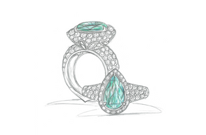 4.94ct Neon Paraiba Tourmaline Ring with D Flawless Diamonds set in 18K White Gold