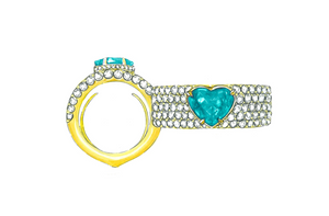 1.04ct Neon Paraiba Tourmaline Ring with D Flawless Diamonds set in 18K Yellow Gold