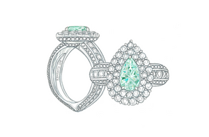 3.34ct Neon Paraiba Tourmaline Ring with D Flawless Diamonds set in 18K White Gold