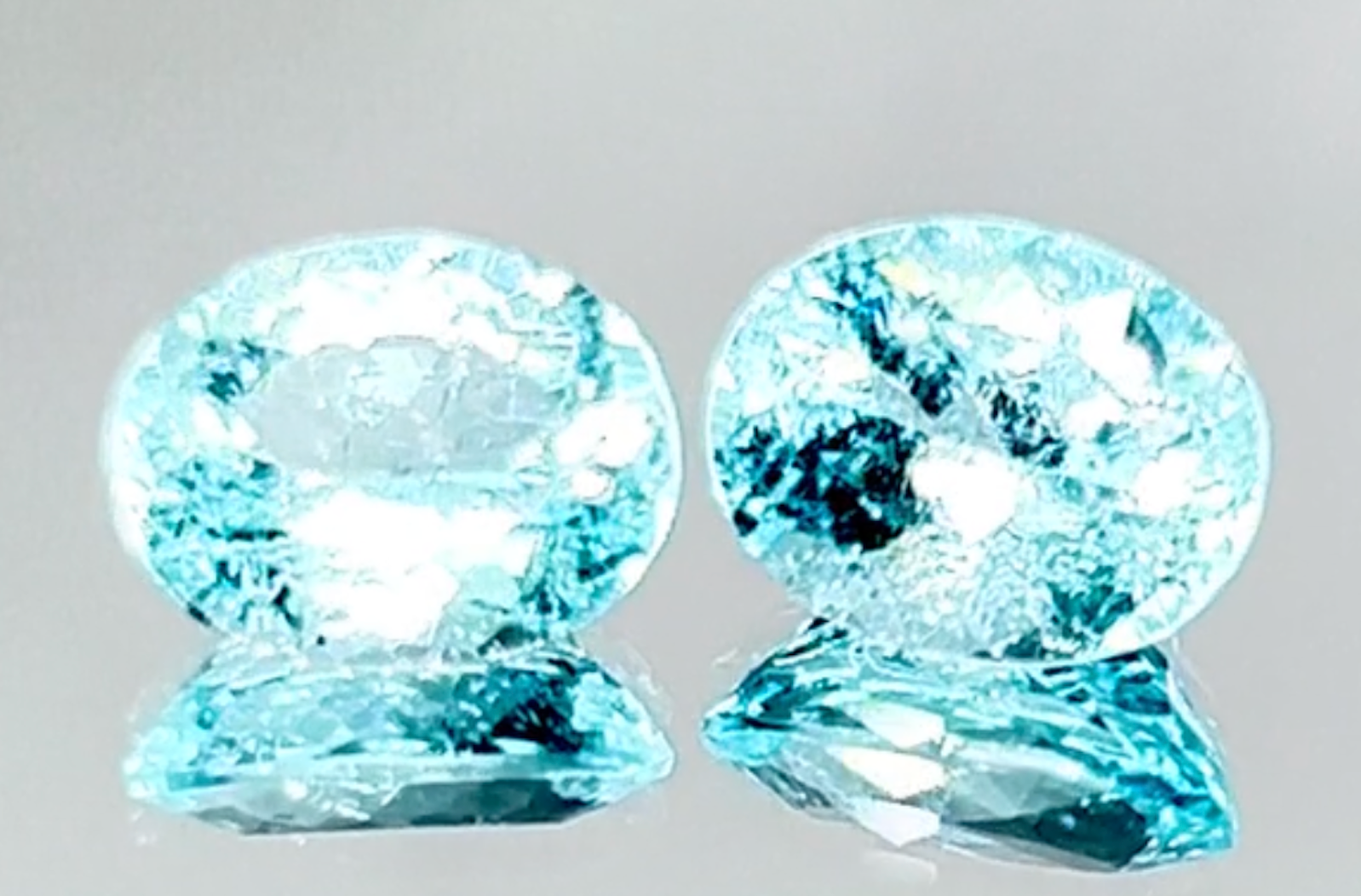 3.90ct Neon Paraiba Tourmaline Earrings with D Flawless Diamonds set in 18K White Gold