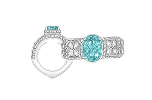 1.92ct Neon Paraiba Tourmaline Ring with D Flawless Diamonds set in 18K White Gold