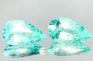 6.04ct Neon Paraiba Tourmaline Earrings with D Flawless Diamonds set in 18K White Gold