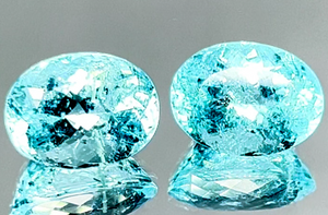 9.86ct Neon Paraiba Tourmaline Earrings with D Flawless Diamonds set in 18K Yellow Gold