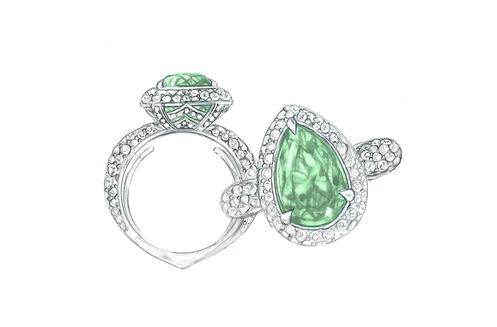 3.19ct Neon Paraiba Tourmaline Ring with D Flawless Diamonds set in 18K White Gold