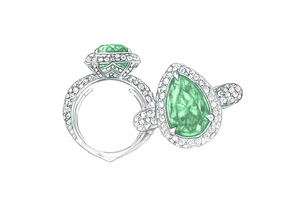 3.19ct Neon Paraiba Tourmaline Ring with D Flawless Diamonds set in 18K White Gold
