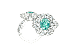 2.89ct Neon Paraiba Tourmaline Ring with D Flawless Diamonds set in 18K White Gold