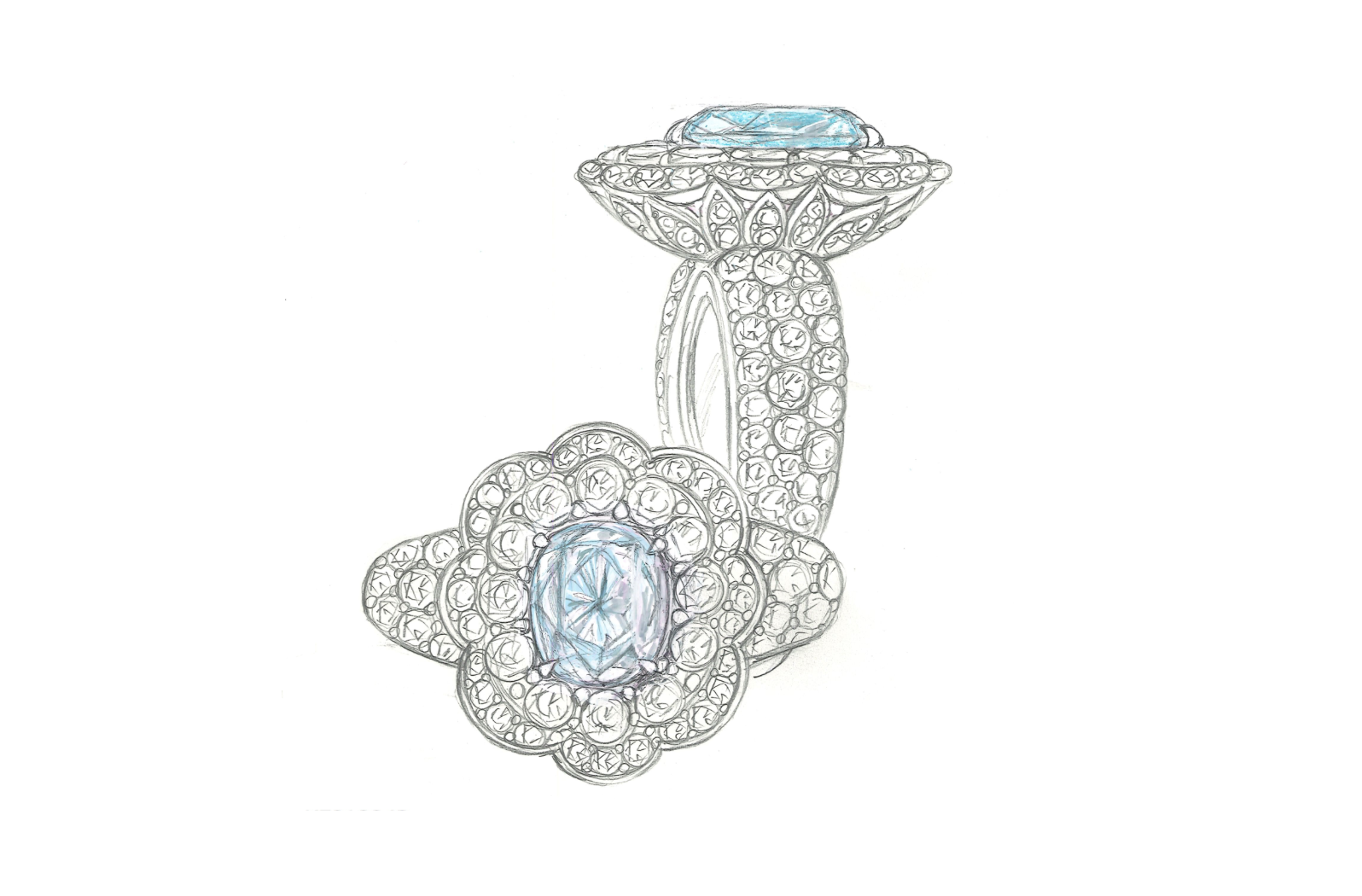 2.32ct Neon Paraiba Tourmaline Ring with D Flawless Diamonds set in 18K White Gold