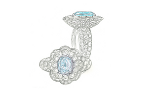 2.32ct Neon Paraiba Tourmaline Ring with D Flawless Diamonds set in 18K White Gold
