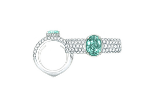 1.08ct Neon Paraiba Tourmaline Ring with D Flawless Diamonds set in 18K White Gold