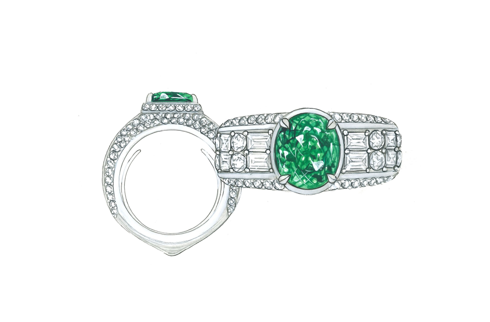 2.77ct Neon Paraiba Tourmaline Ring with D Flawless Diamonds set in 18K White Gold