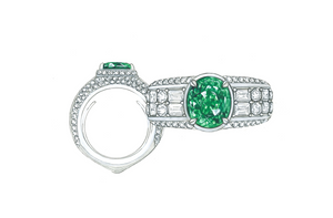 2.77ct Neon Paraiba Tourmaline Ring with D Flawless Diamonds set in 18K White Gold