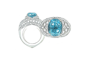 3.88ct Neon Paraiba Tourmaline Ring with D Flawless Diamonds set in 18K White Gold