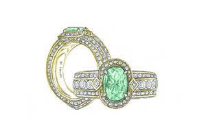 2.77ct Neon Paraiba Tourmaline Ring with D Flawless Diamonds set in 18K Yellow Gold