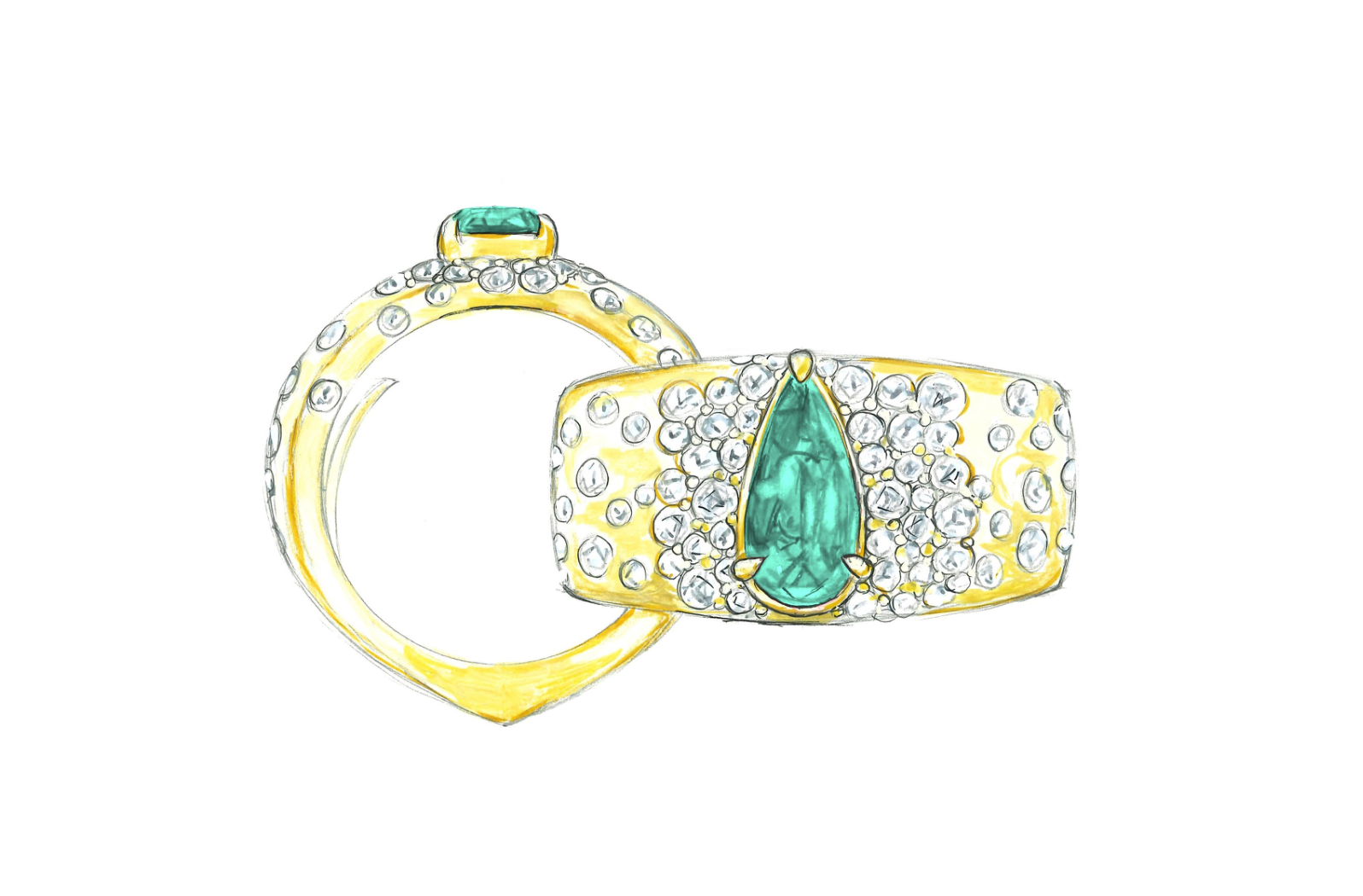 1.22ct Neon Paraiba Tourmaline Ring with D Flawless Diamonds set in 18K Yellow Gold