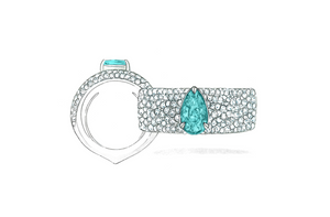 1.60ct Neon Paraiba Tourmaline Ring with D Flawless Diamonds set in 18K White Gold
