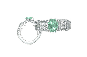 2.40ct Neon Paraiba Tourmaline Ring with D Flawless Diamonds set in 18K White Gold