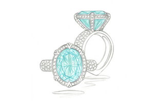 6.17ct Neon Paraiba Tourmaline Ring with D Flawless Diamonds set in 18K White Gold