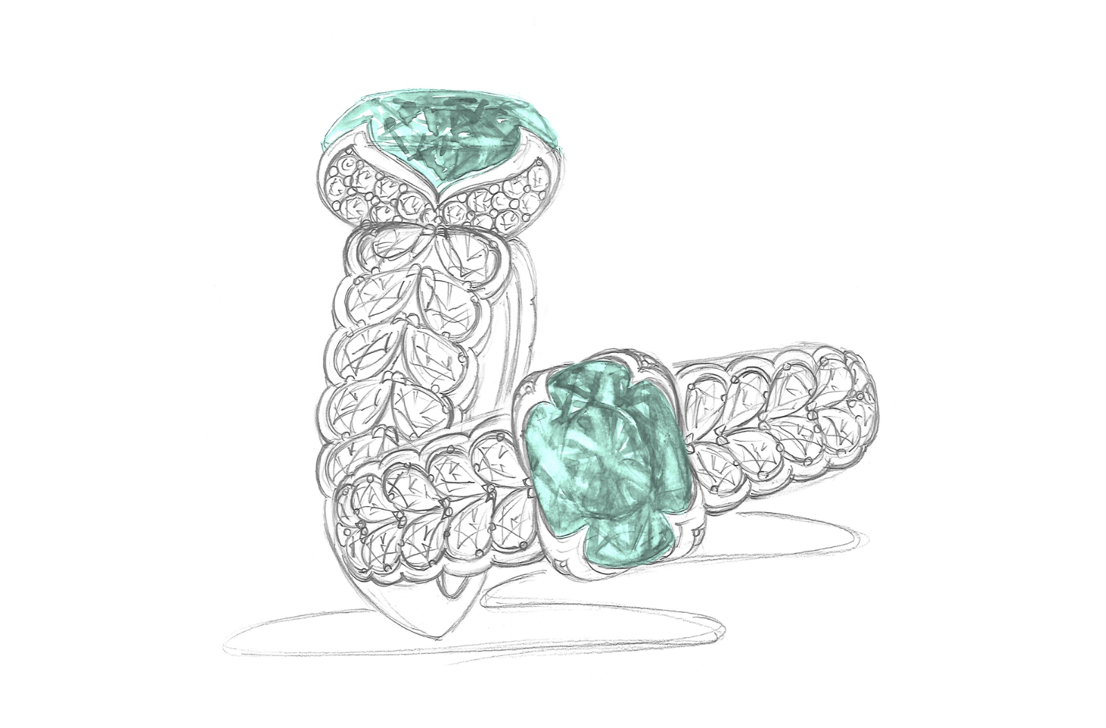 2.70ct Neon Paraiba Tourmaline Ring with D Flawless Diamonds set in 18K White Gold