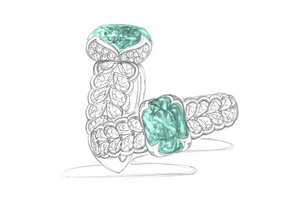 2.70ct Neon Paraiba Tourmaline Ring with D Flawless Diamonds set in 18K White Gold