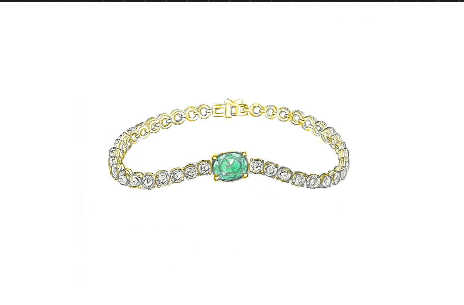 1.15ct Neon Paraiba Tourmaline Bracelet with D Flawless Diamonds set in 18K Yellow Gold