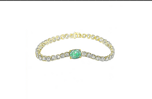 1.15ct Neon Paraiba Tourmaline Bracelet with D Flawless Diamonds set in 18K Yellow Gold