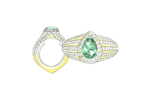 2.41ct Neon Paraiba Tourmaline Ring with D Flawless Diamonds set in 18K Yellow Gold