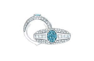 1.00ct Neon Paraiba Tourmaline Ring with D Flawless Diamonds set in 18K White Gold