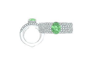 1.10ct Neon Paraiba Tourmaline Ring with D Flawless Diamonds set in 18K White Gold