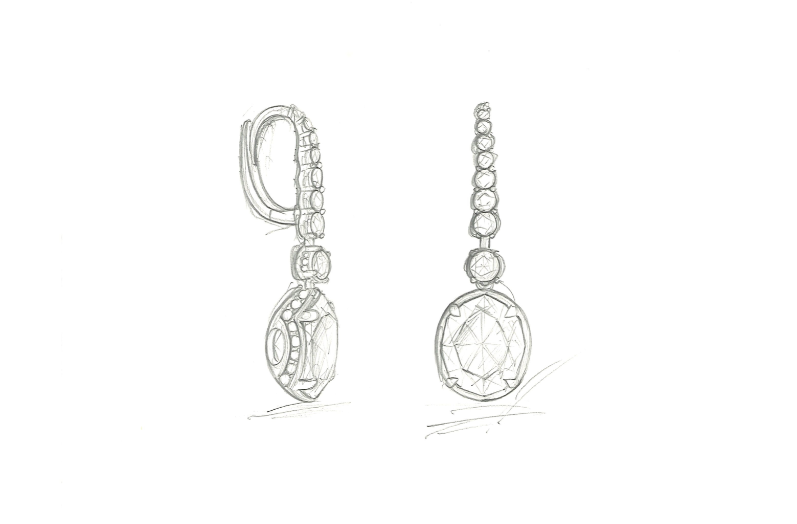 1.50ct Neon Paraiba Tourmaline Earrings with D Flawless Diamonds set in 18K Yellow Gold