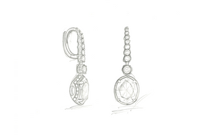 1.50ct Neon Paraiba Tourmaline Earrings with D Flawless Diamonds set in 18K Yellow Gold