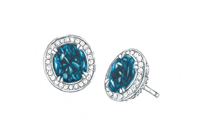 4.10ct Neon Paraiba Tourmaline Earrings with D Flawless Diamonds set in 18K White Gold