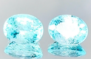 4.10ct Neon Paraiba Tourmaline Earrings with D Flawless Diamonds set in 18K White Gold