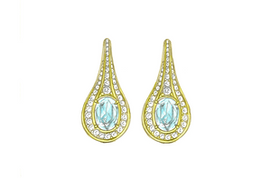 3.48ct Neon Paraiba Tourmaline Earrings with D Flawless Diamonds set in 18K Yellow Gold