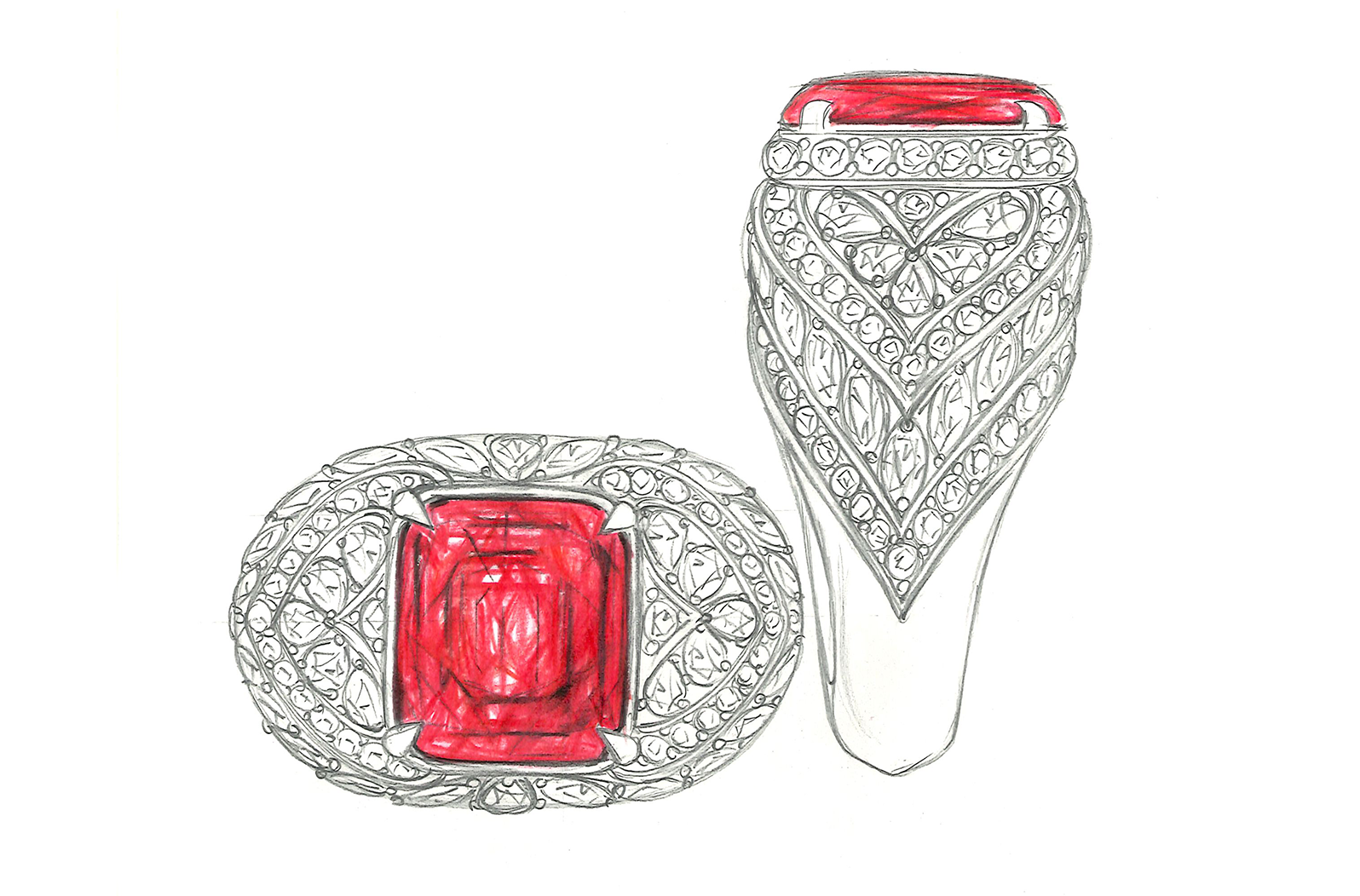 2.00ct Neon Jedi Burmese Spinel Ring with D Flawless Diamonds set in 18K White Gold