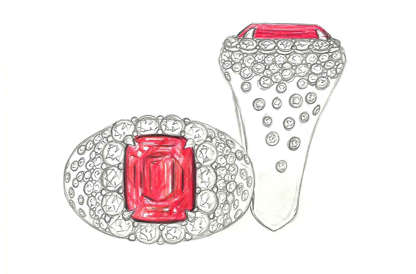 2.44ct Neon Jedi Burmese Spinel Ring with D Flawless Diamonds set in 18K Yellow Gold