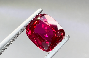 2.44ct Neon Jedi Burmese Spinel Ring with D Flawless Diamonds set in 18K Yellow Gold