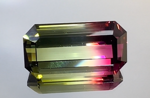 11.71ct Bi Colour Tourmaline Ring with D Flawless Diamonds set in 18K White Gold