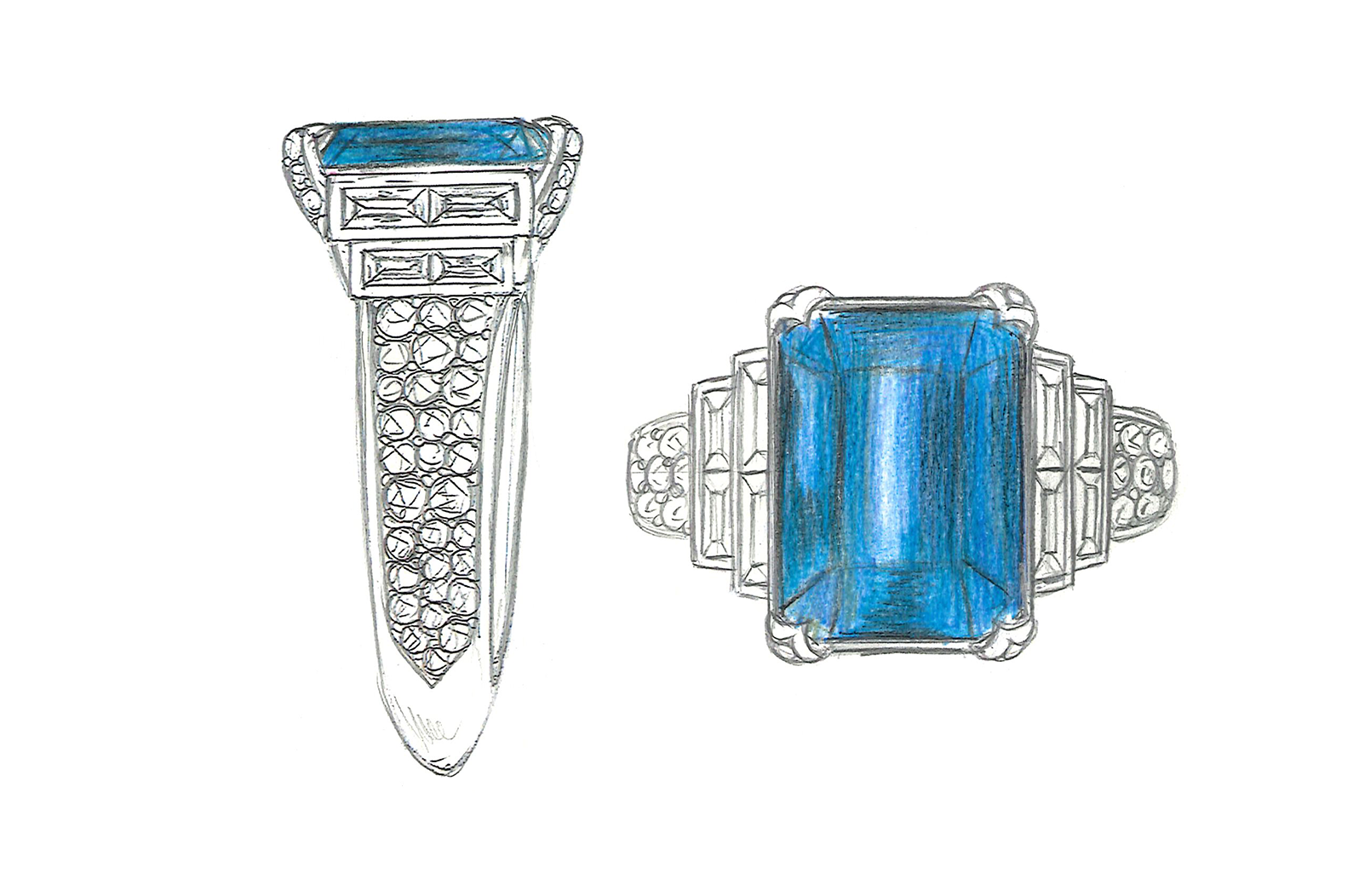 9.88ct Flawless Indigo Blue Indicolite Ring with D Flawless Diamonds set in 18K White Gold
