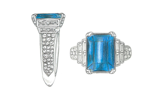 9.88ct Flawless Indigo Blue Indicolite Ring with D Flawless Diamonds set in 18K White Gold