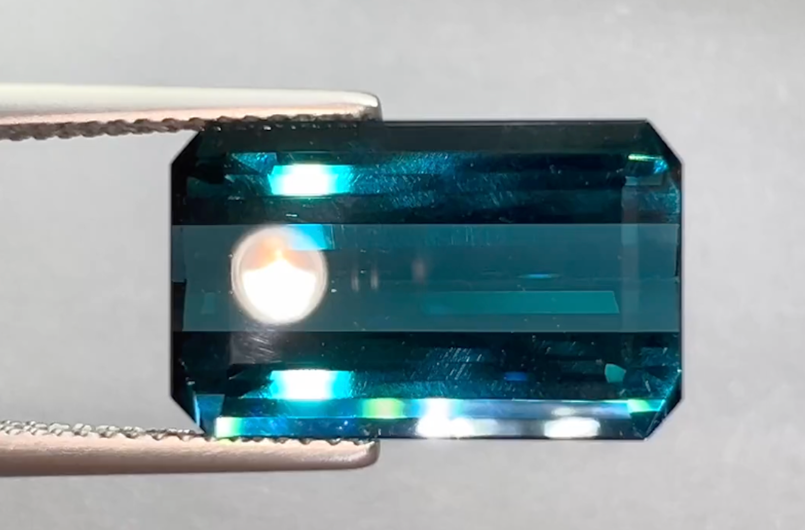 9.88ct Flawless Indigo Blue Indicolite Ring with D Flawless Diamonds set in 18K White Gold