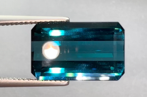 9.88ct Flawless Indigo Blue Indicolite Ring with D Flawless Diamonds set in 18K White Gold