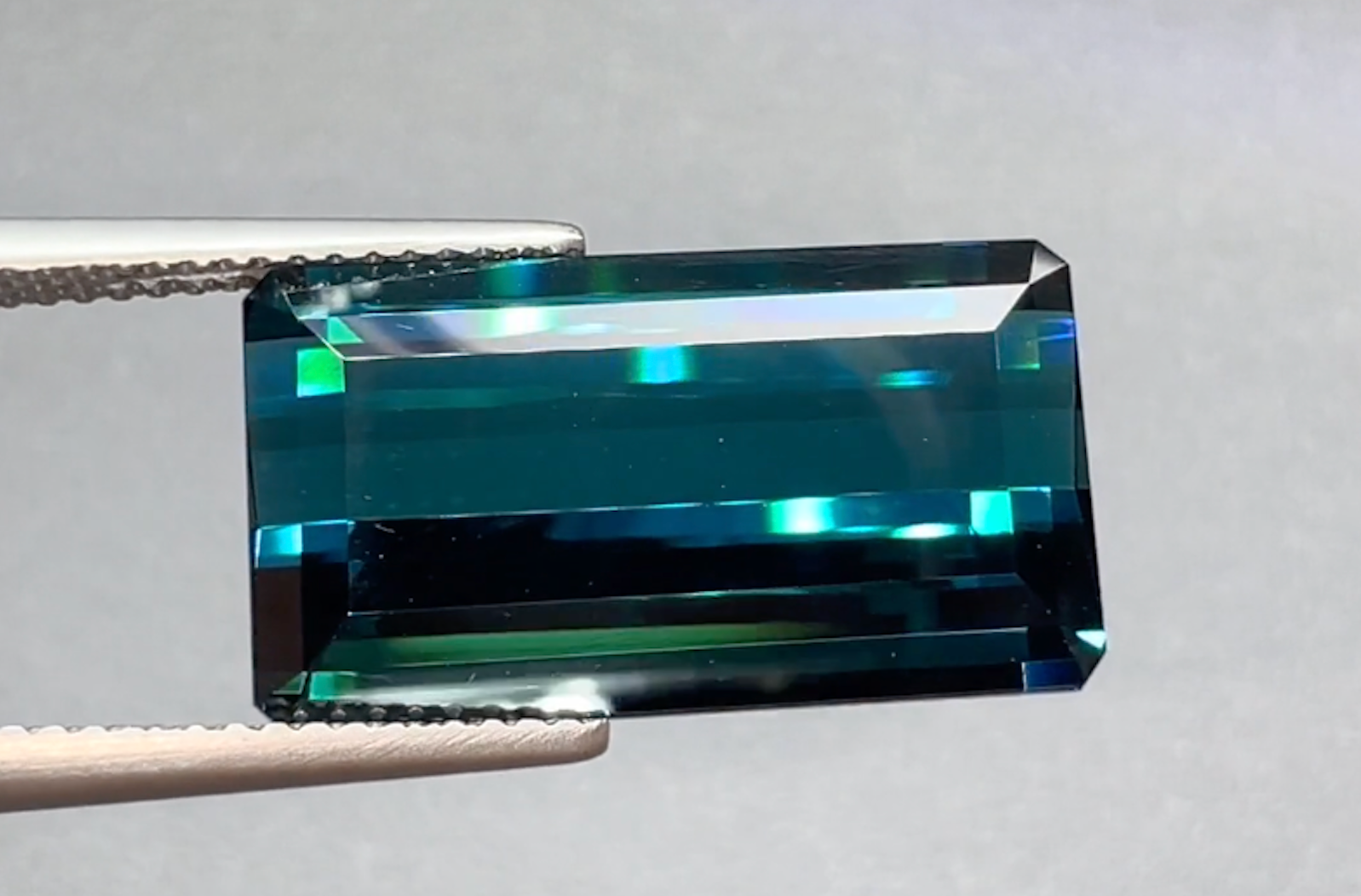 15.12ct Flawless Indigo Blue Indicolite Ring with D Flawless Diamonds set in 18K Yellow Gold