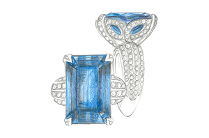16.70ct Flawless Indigo Blue Indicolite Ring with D Flawless Diamonds set in 18K White Gold