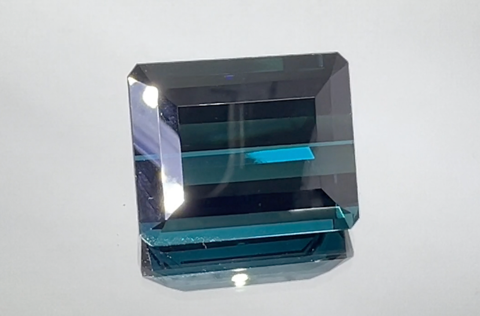 17.93ct Flawless Indigo Blue Indicolite Ring with D Flawless Diamonds set in 18K White Gold