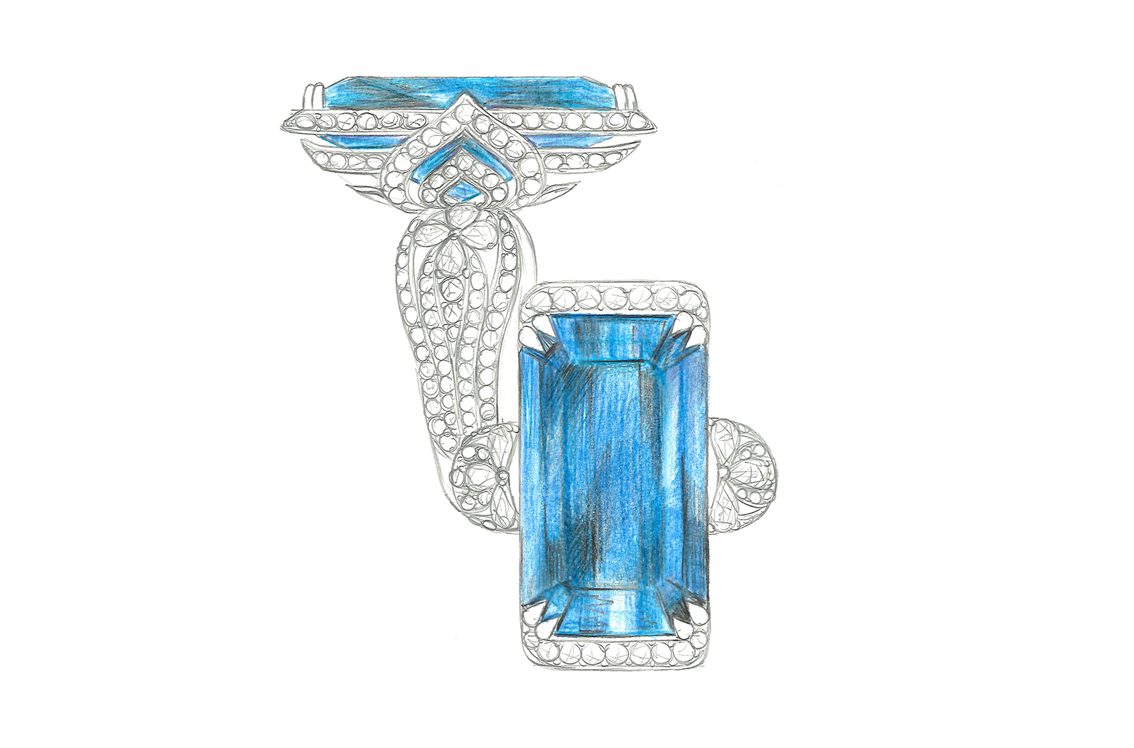 21.02ct Flawless Indigo Blue Indicolite Ring with D Flawless Diamonds set in 18K Yellow Gold