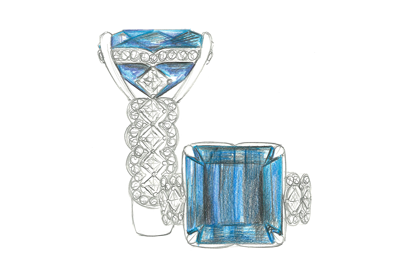 22.73ct Flawless Indigo Blue Indicolite Ring with D Flawless Diamonds set in 18K Yellow Gold