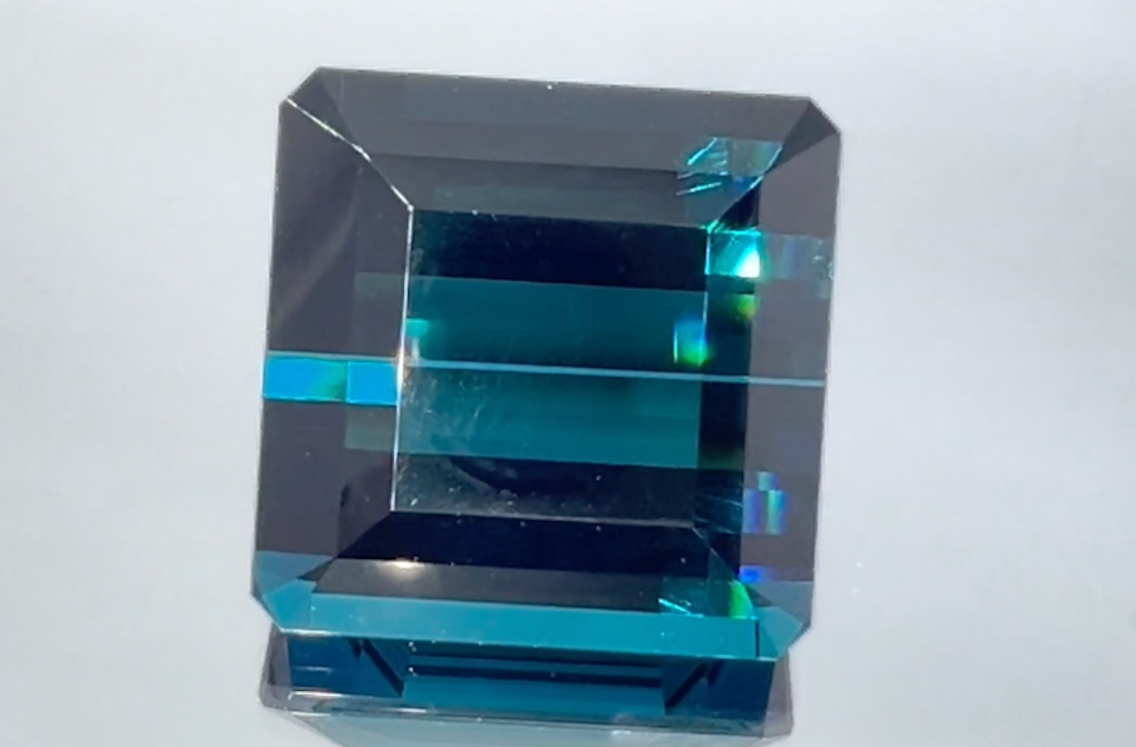 22.73ct Flawless Indigo Blue Indicolite Ring with D Flawless Diamonds set in 18K Yellow Gold